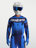 Alpinestars Techstar Swan jersey, motorcrossjersey voor heren, blauw en donkerblauw, met ergonomische stretchpasvorm