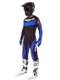Alpinestars Techstar Dreem kledingset en jersey 2025, heren motorcrossoutfit, zwart en blauw, geventileerde off-road outfit.