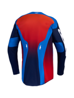 Alpinestars Racer Hunt Jersey, motocross-jersey, blauw en rood, lichtgewicht vochtafvoerend textiel, achteraanzicht.
