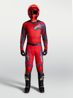 Alpinestars Racer Hunt jersey, heren motocrosskit in rood en grijs met vochtafvoerend polyfabric en geventileerd mesh.