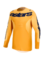 Alpinestars Racer Amber jersey en uitrustingsset, heren-motocrossjersey in oranje en donkerblauw, vochtafvoerend polyfabric.