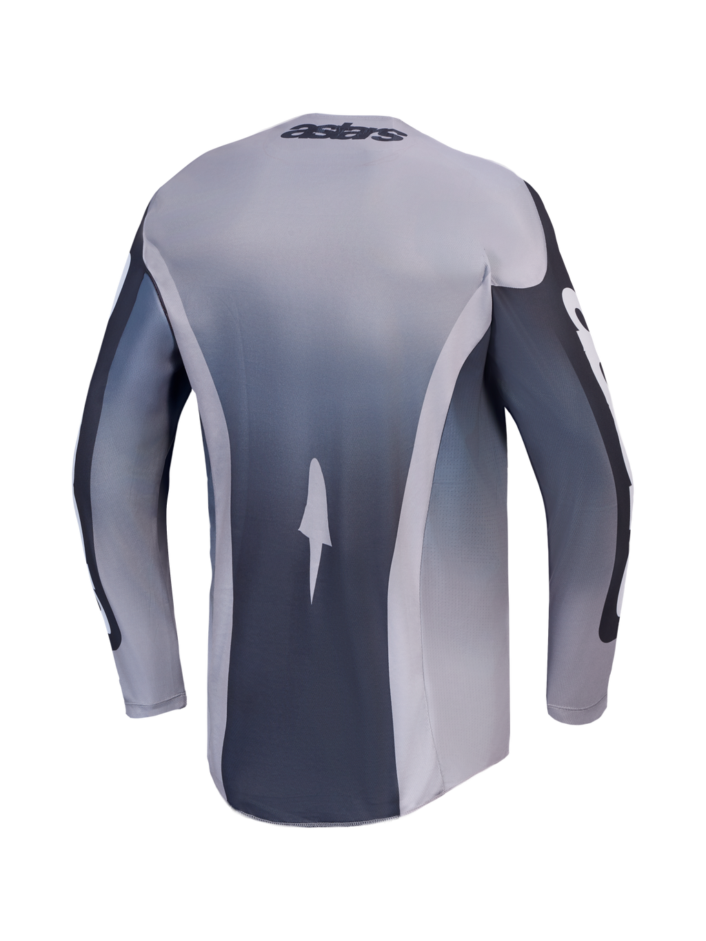 Alpinestars 2027 Racer Amber jersey, performance motocrosskleding, grijs en antraciet, achteraanzicht, vochtafvoerende stof.