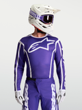 Alpinestars Fluid Apex V2 jersey, motocrossjersey voor heren in diepblauw en wit, vochtafvoerende polyfabric, atletische pasvorm.