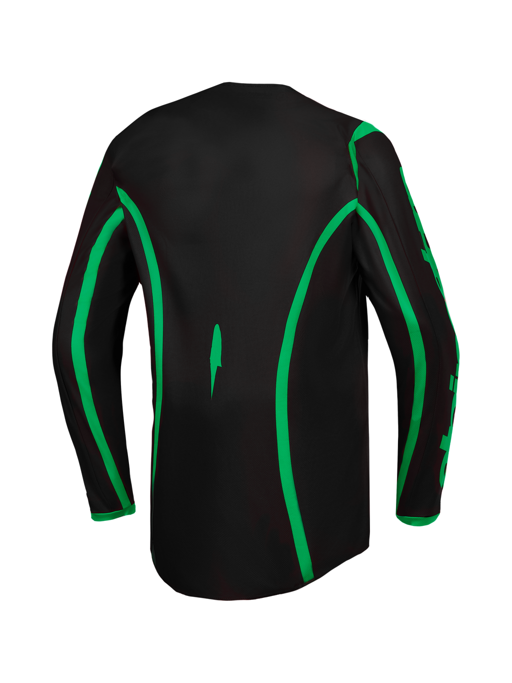 Alpinestars Fluid Apex V2 Jersey, Men's Motocross Jersey in Black and Green Fluo, featuring extended rear coverage.