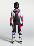 Alpinestars Fluid Drag Jersey en uitrustingsset, zwart-wit heren motocrosspak met rode graphics voor off-road rijden.