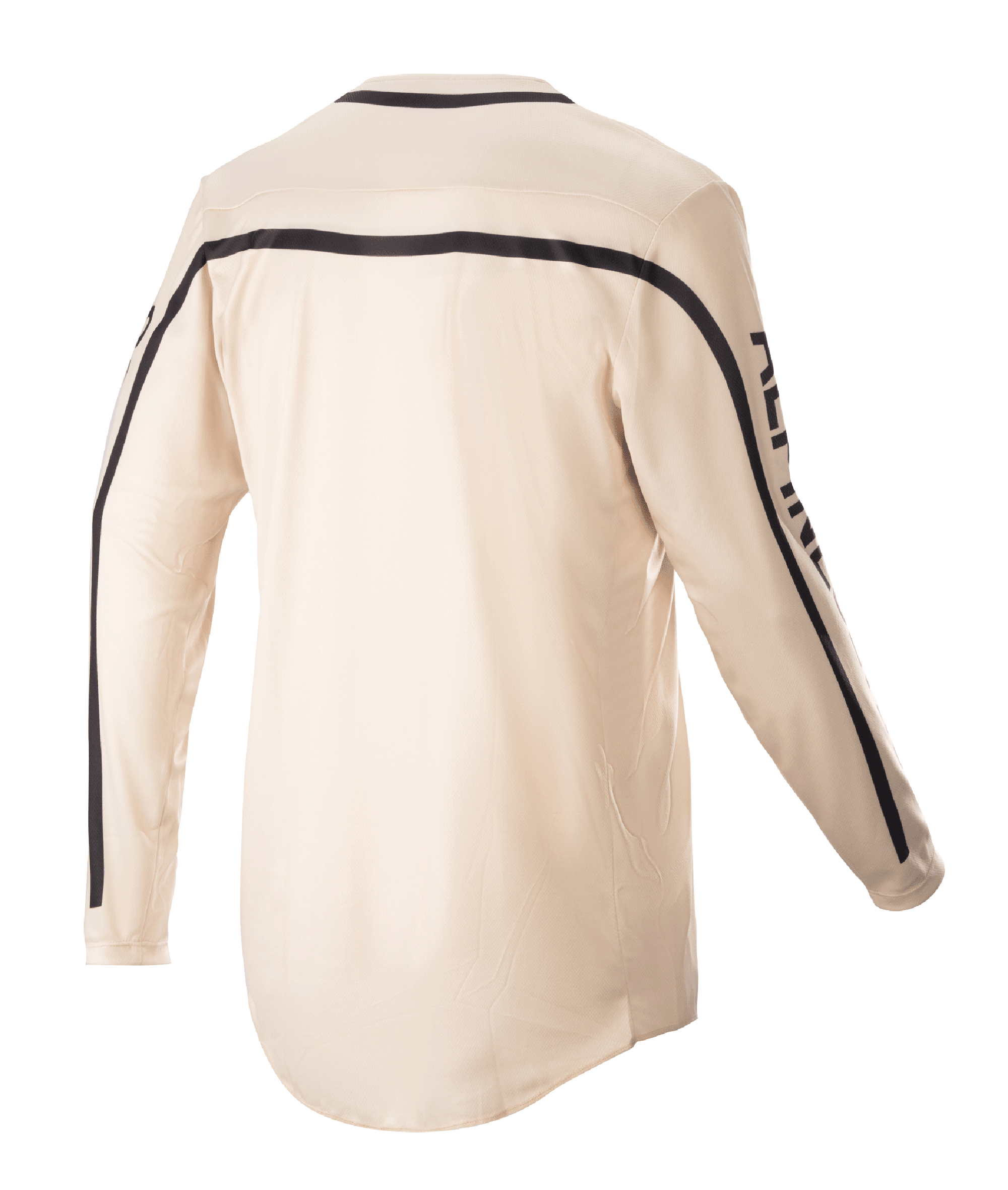 Alpinestars 2023 Racer Found Jersey, motocross jersey, Mountain (bruin), achteraanzicht, zwarte strepen over de schouders en langs de mouwen, ergonomische snit met een langere achterkant voor extra bedekking tijdens het rijden
