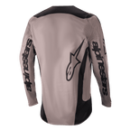 Alpinestars 2024 Fluid Lurv Jersey, motorcross shirt, Mud Black, achterkant met grote Alpinestars-branding op de mouwen en onderrug, zwarte panelen op de schouders en zijkanten, performance off-road motorkleding