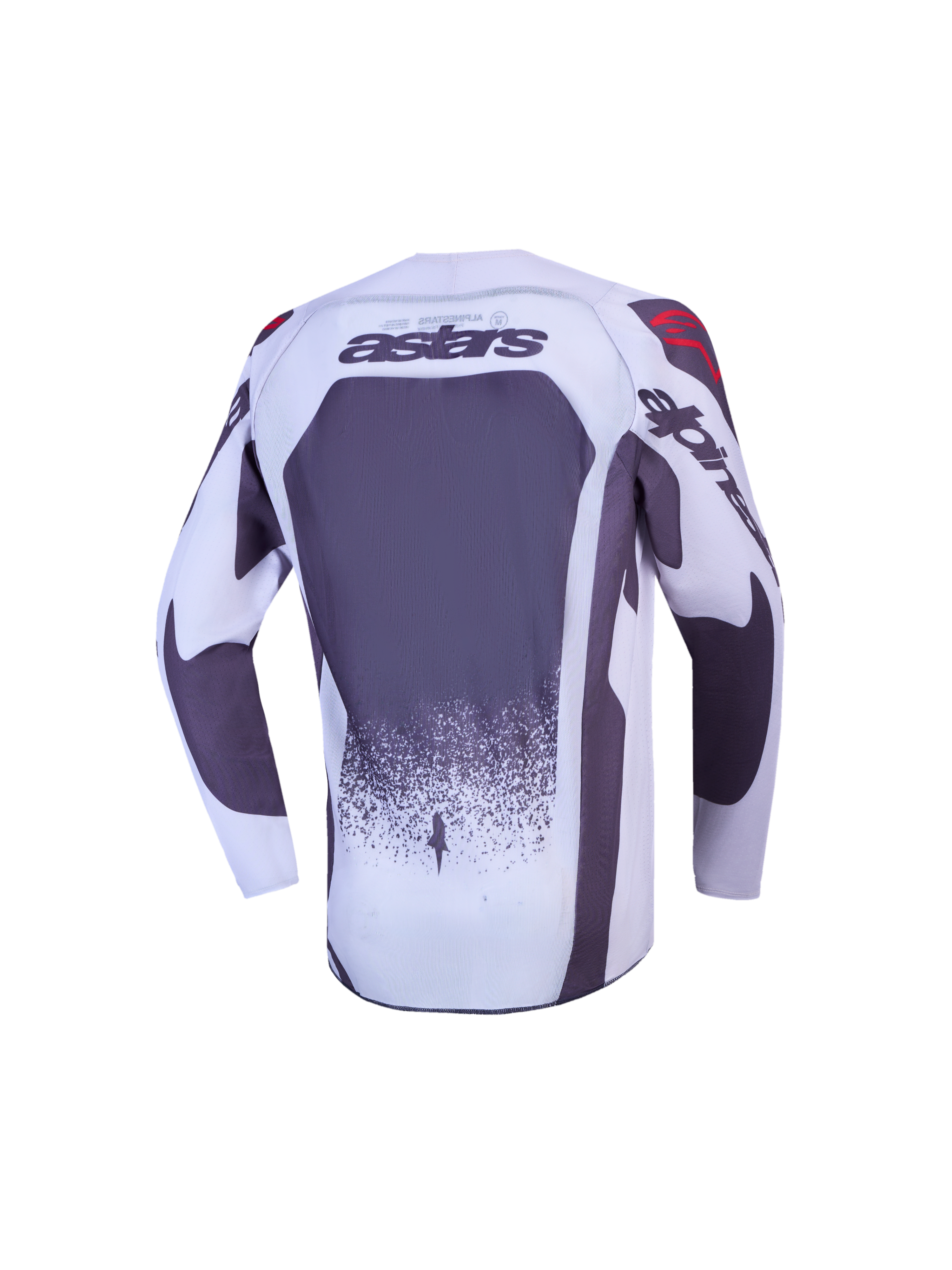 Alpinestars Jeugd Supertech Swan Jersey, motorcrossjersey voor kinderen, grijs en wit, achterkant met astars-logo, ademende stretchmesh constructie, professionele off-road racing kleding