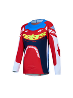 Alpinestars jeugd Supertech Dyna jersey 2027, motorcrossjersey, rood, wit en donkerblauw, van ademend stretchmesh.
