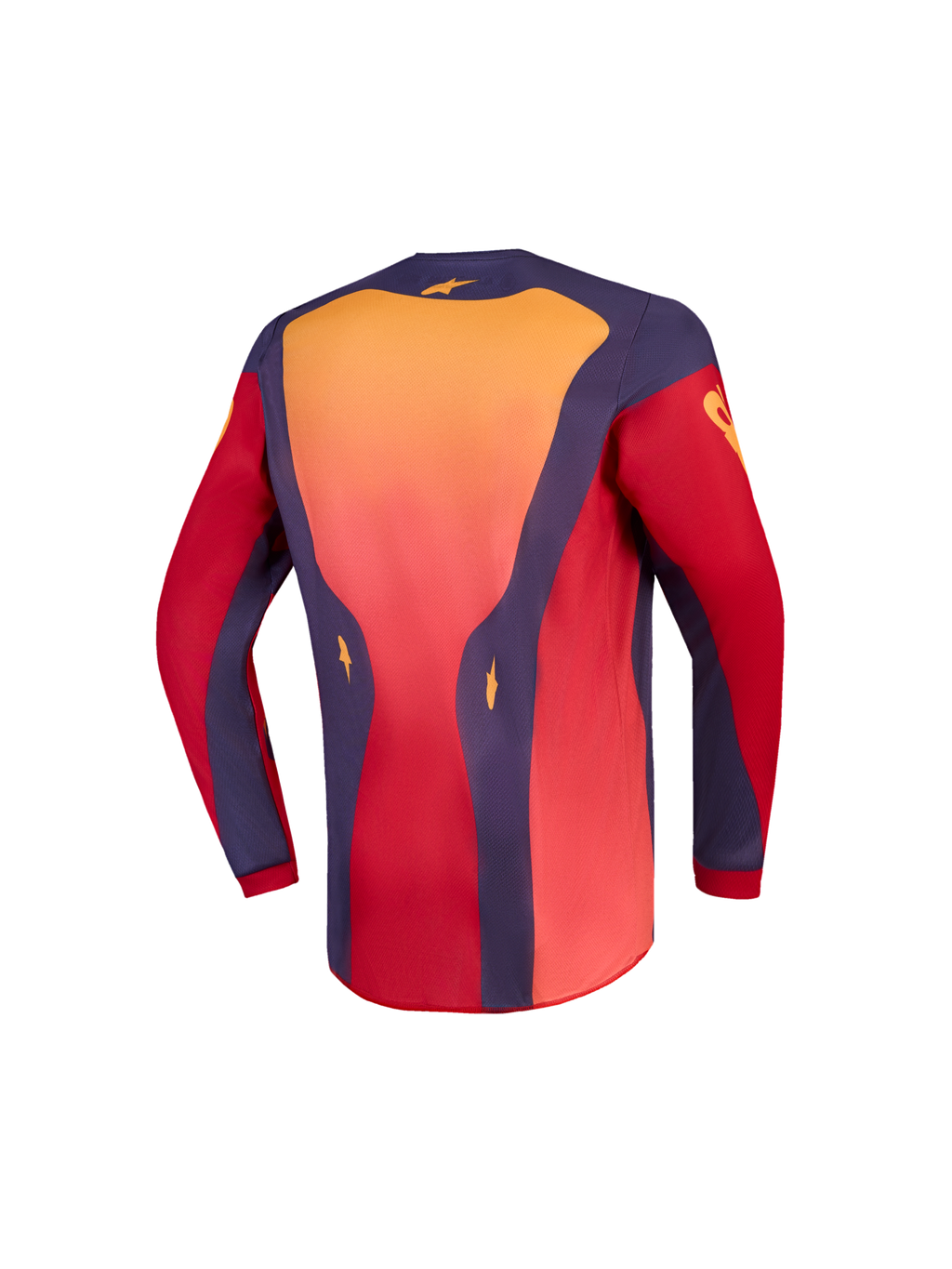 Alpinestars Jeugd Fluid Hunt jersey AND Jeugd Fluid Hunt gear set, rood en koraalrood motorcrossjersey, achteraanzicht.