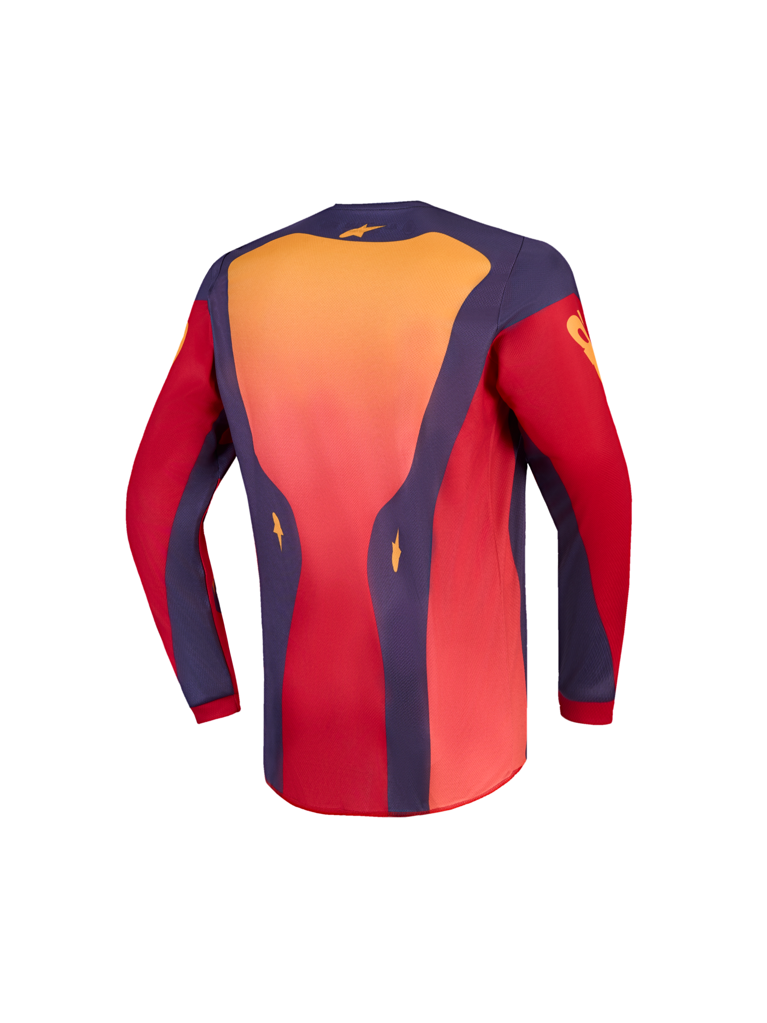 Alpinestars Jeugd Fluid Hunt jersey AND Jeugd Fluid Hunt gear set, rood en koraalrood motorcrossjersey, achteraanzicht.