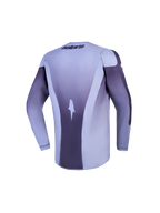 Alpinestars jeugd Fluid Amber jersey, motorcrossjersey met lange mouwen, grijs en paars, achteraanzicht.