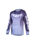 Alpinestars Jeugd Fluid Amber Jersey, paars en grijs kleurverloop, motocross jersey met opvallende Astars-branding.