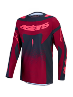 Alpinestars Stella Techstar Swan Jersey, Women's Motocross Jersey, Crimson and Dark Gray, moisture-wicking stretch fabric.