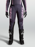 Alpinestars Stella Fluid Apex V2 broek, dames motocrossbroek, grijs en roze, sportieve pasvorm voor off-road rijden met ratelsluiting.