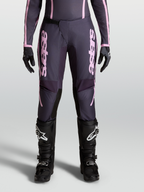 Alpinestars Stella Fluid Apex V2 broek, dames motocrossbroek, grijs en roze, sportieve pasvorm voor off-road rijden met ratelsluiting.
