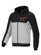 Alpinestars Chrome V2 Sport Hoodie, Men's Urban Motorcycle Jacket in Black and Gray Heather with CE certified protection.