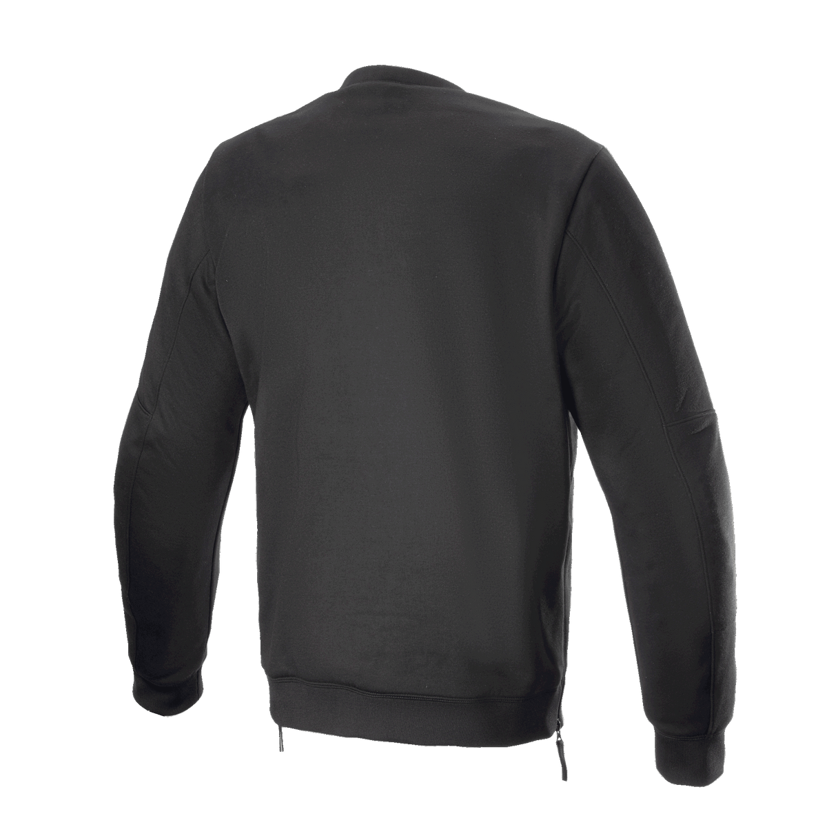 Alpinestars FQ20 Legit Crew Fleece, motorfleece, zwart, achteraanzicht, met een geribbelde tailleband met zijritsen en een casual urban design