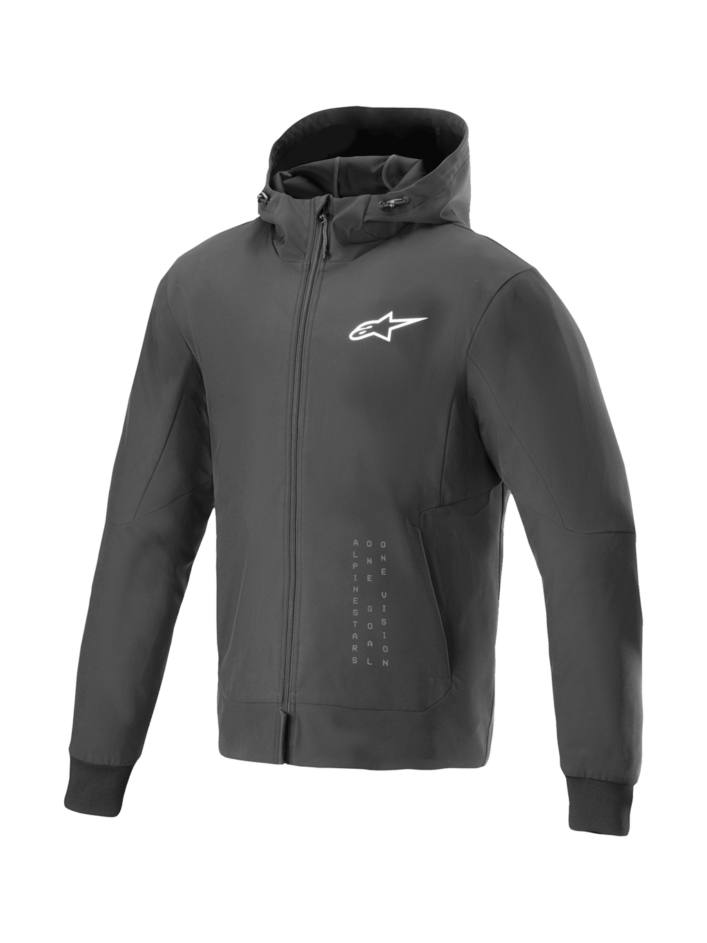 Alpinestars Radium Tech Hoodie, herenmotorjas voor stedelijk rijden, zwart en wit, winddicht textiel, Tech-Air® Ready