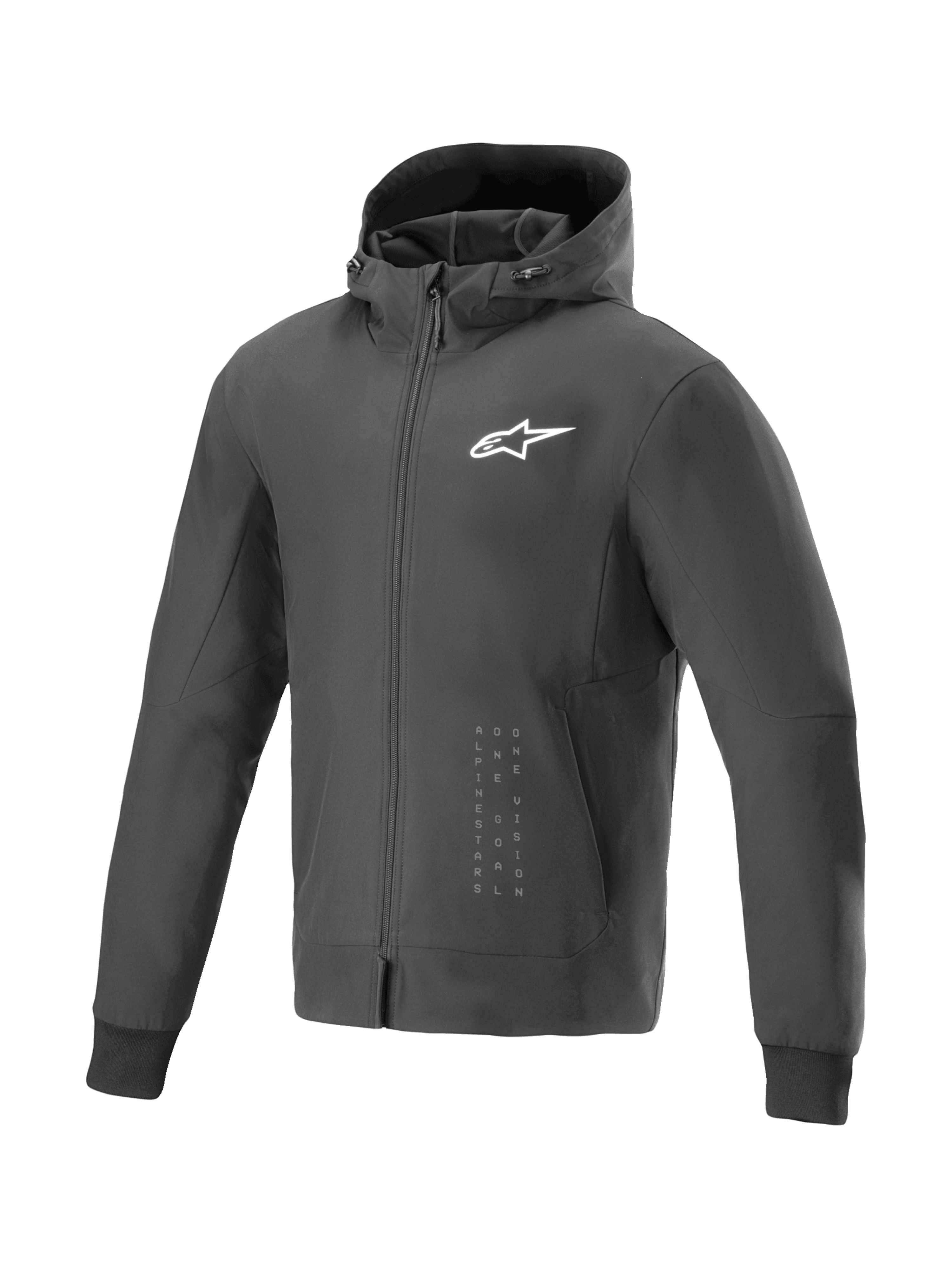 Alpinestars Radium Tech Hoodie, herenmotorjas voor stedelijk rijden, zwart en wit, winddicht textiel, Tech-Air® Ready