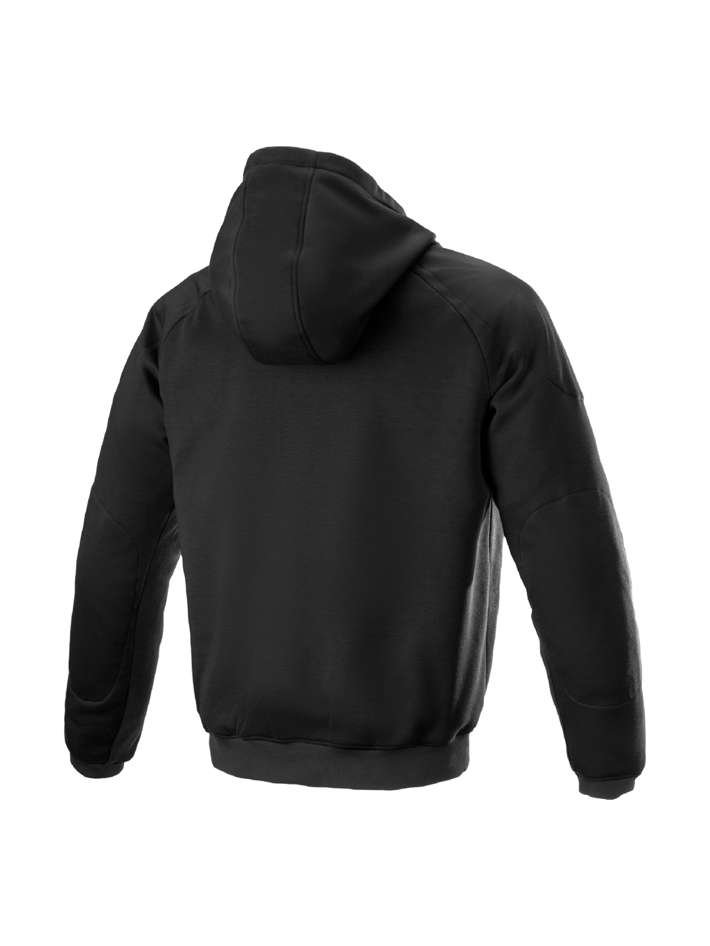 Alpinestars Ageless Hoodie, heren motorjas voor stedelijk rijden, zwart, textiel met interne bescherming op schouders en ellebogen, achteraanzicht.