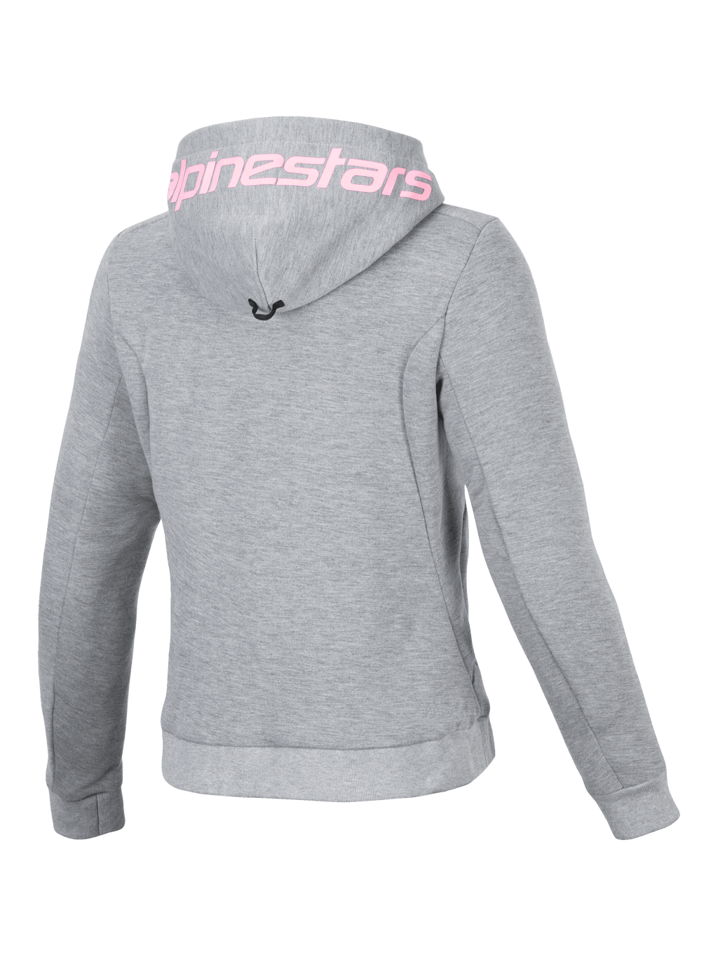 Alpinestars Stella Chrome V2 Sport Hoodie, women's urban motorcycle gear in gray heather and pink fluo, tech fleece.