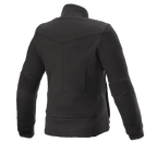 Alpinestars Banshee Fleece voor dames, motorjas voor dames, zwart, achteraanzicht, casual fleececonstructie met geribbelde elleboogpanelen en onderzoom, anatomisch geprofileerd ontwerp