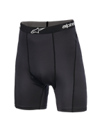 Alpinestars MX Boxer, motorcross base layer shorts, zwart, mid-thigh lengte, elastische tailleband met merknaam en wit sterlogo, atletische pasvorm met verticale naden