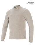 Alpinestars Race V3 technische layertop, heren autorace-basislaag met lange mouwen, grijs, CE-gecertificeerd volgens FIA 8856-2018 met vlamwerende Lenzing FR constructie, vooraanzicht