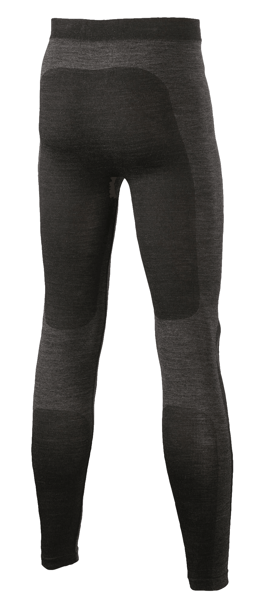 Alpinestars ZX Evo V2 Bottom, race-onderstuk, zwart en grijs, achteraanzicht met naadloze technische gebreide constructie en donkere panelen op het zitvlak en de kuiten, vuurbestendig autosportondergoed.