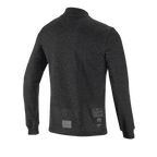 Alpinestars Race V3 Long Sleeve Top, Rear View, Black flame-resistant base layer, featuring a textured knit design, long sleeves with ribbed cuffs, and FIA homologation labels on the lower back.