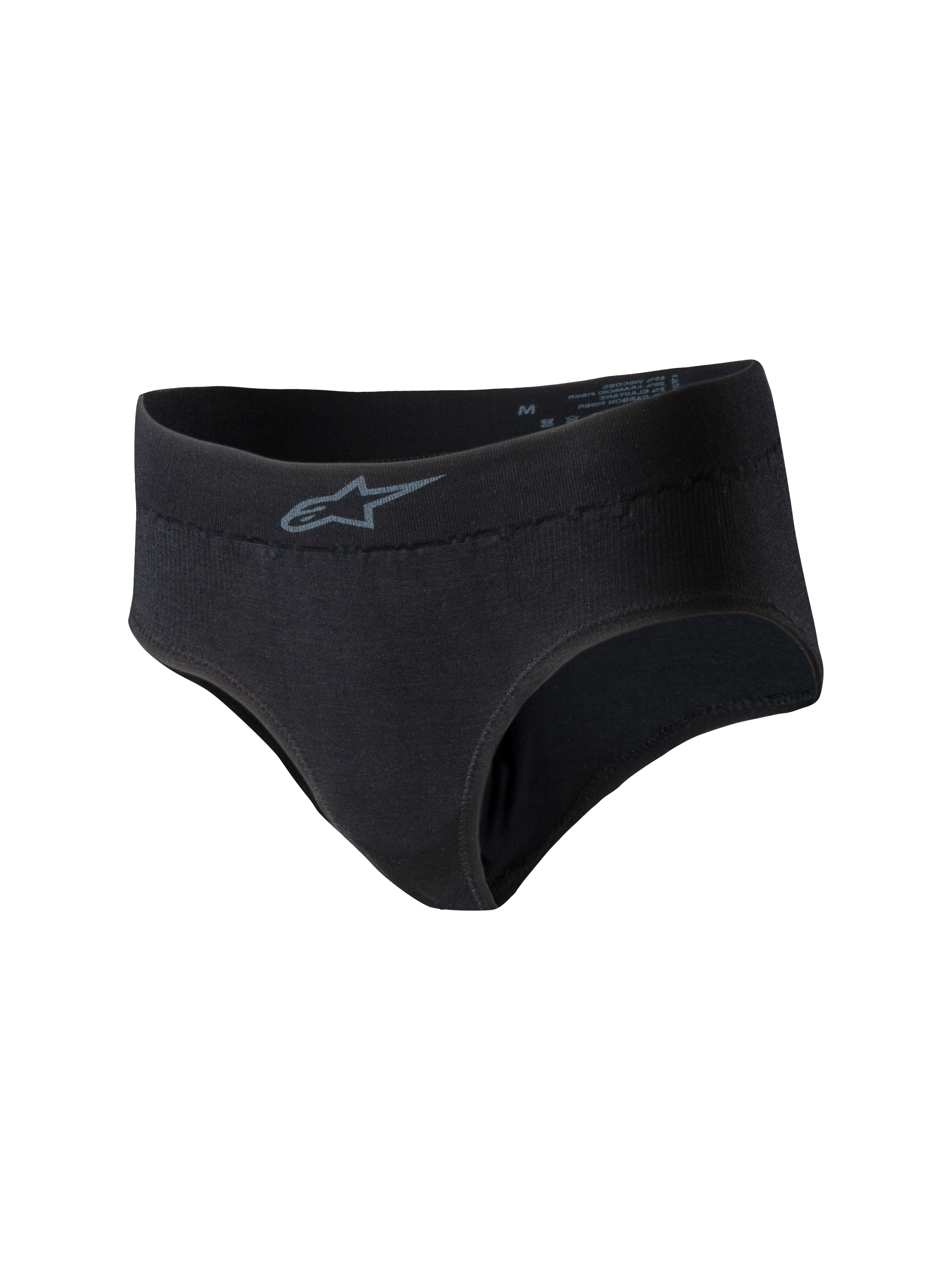 Alpinestars Stella TECH ZX Slip, zwart, vlamvertragend dames race-ondergoed, voorzien van een grijs Alpinestars-logo op de tailleband, lichtgewicht en dunne basislaag voor autoracen, FIA 8856-2018 gecertificeerd