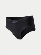 Alpinestars Stella TECH ZX Briefs, dames race-ondergoed, zwart met grijs logo op de tailleband, lichtgewicht vlamvertragende basislaag, FIA 8856-2018 gecertificeerd, ontworpen voor autoraceprestaties