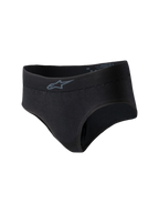 Alpinestars Stella TECH ZX Briefs, dames race-ondergoed, zwart, met een klein grijs Alpinestars-logo op de tailleband, lichtgewicht vlamvertragend gebreid materiaal, FIA 8856-2018 gecertificeerde basislaag