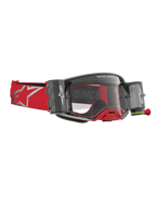 Alpinestars Supertech Firma Roll Off Goggles, red and silver motocross eyewear with integrated roll-off canisters.