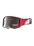 Alpinestars Supertech Hiten veiligheidsbril, motocross racing, rood en zwart met zilveren spiegelglas voor off-road.