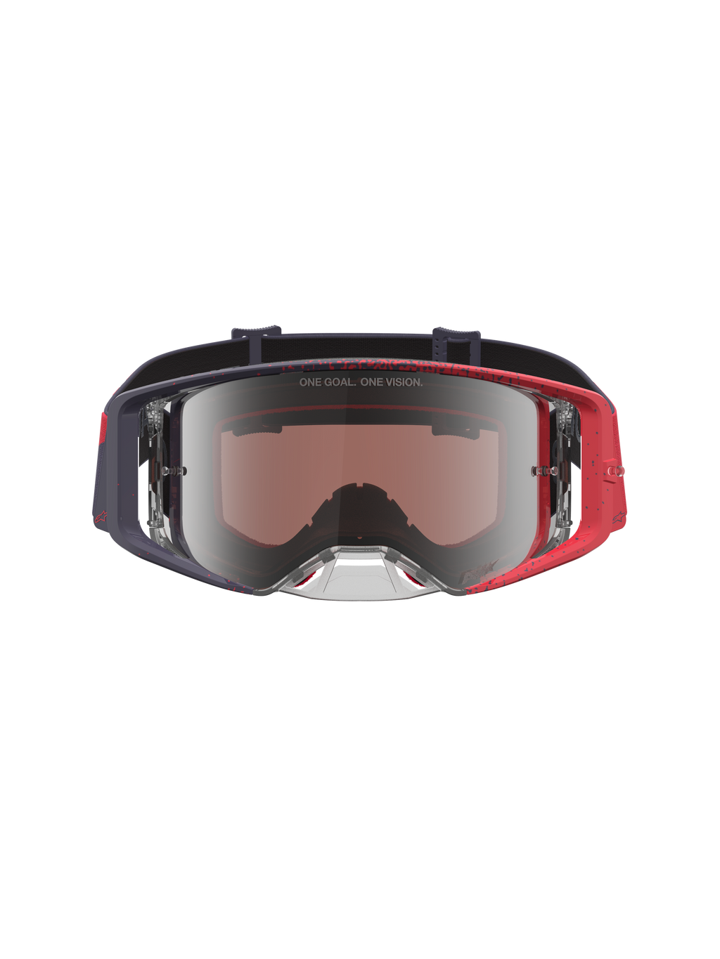 Alpinestars Supertech Hiten Motocross Goggles in Black and Red with a Mirror Silver Lens for off-road performance.