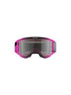 Alpinestars Vision 5 Lahnd Goggles, Motocross Goggles, Iron Pink Fluo with Mirror Silver Lens, bright pink frame with silver tinted mirror lens, features 'ONE GOAL. ONE VISION.' text, sleek aerodynamic design for off-road racing
