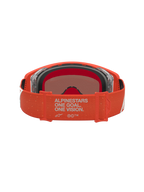 Alpinestars Supertech Vesta Motocross Goggles, Orange with Silver Mirror Lens, back view of the branded adjustable strap.