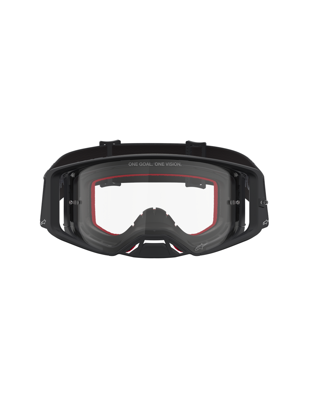 Alpinestars Supertech Vesta veiligheidsbril, motorcross, zwart en matzilver, heldere lens voor off-road rijden.