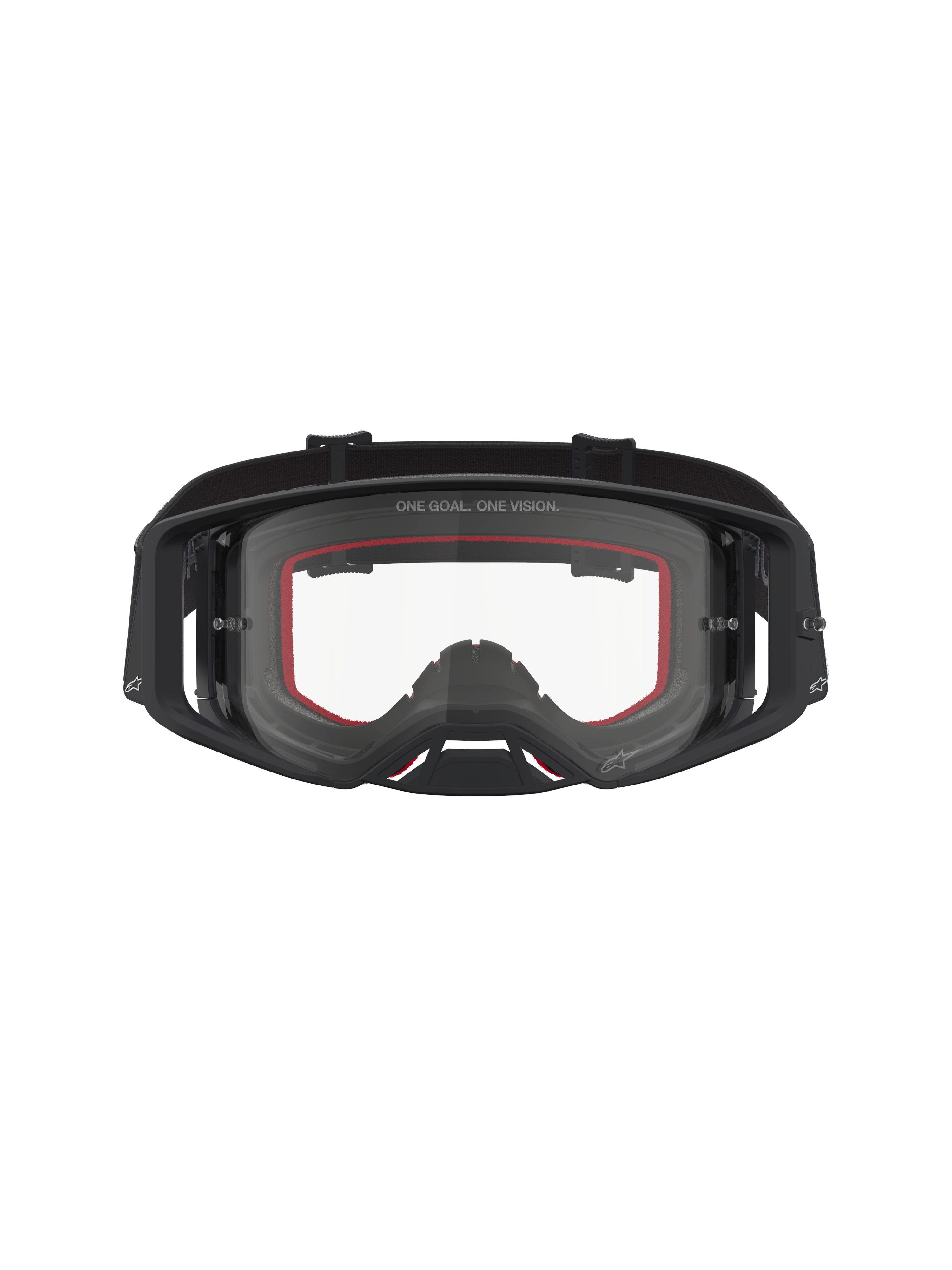 Alpinestars Supertech Vesta veiligheidsbril, motorcross, zwart en matzilver, heldere lens voor off-road rijden.