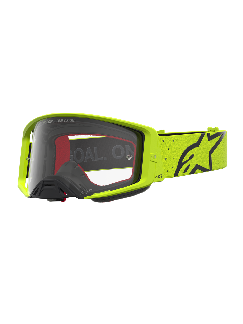 Alpinestars Supertech Vesta veiligheidsbril, motocrossbril in fluogeel en zwart met heldere lens voor racing.