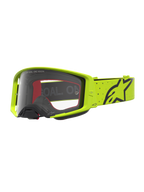Alpinestars Supertech Vesta veiligheidsbril, motocrossbril in fluogeel en zwart met heldere lens voor racing.