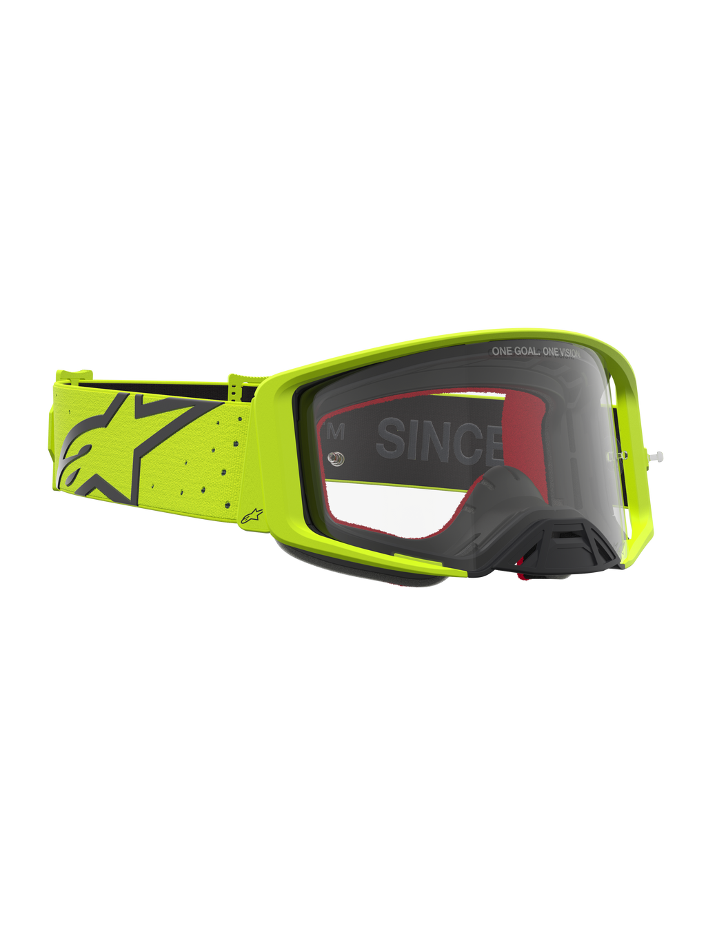 Alpinestars Supertech Vesta veiligheidsbril, motorcrossbril voor off-road, geel fluo en zwart, heldere lens