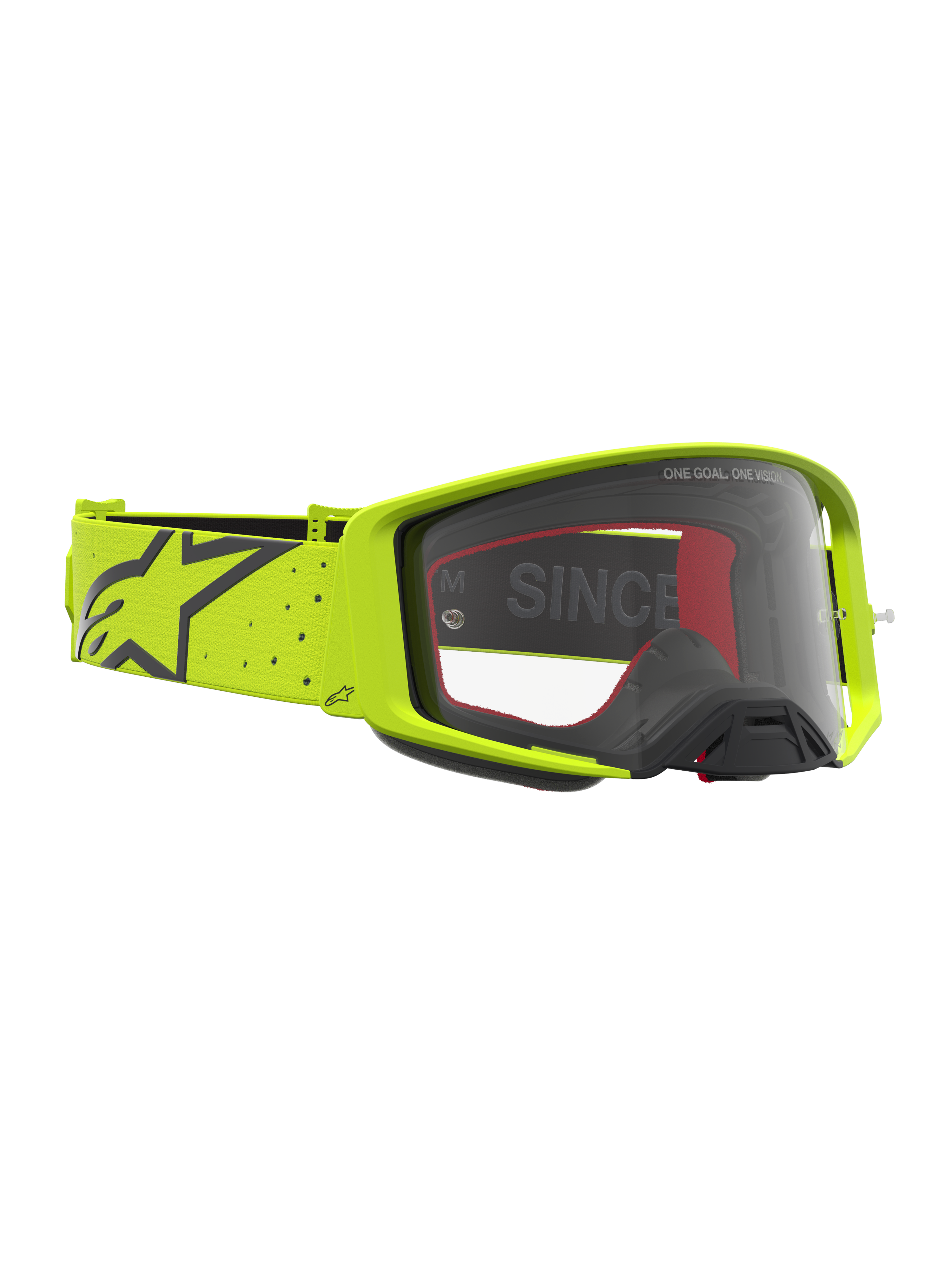 Alpinestars Supertech Vesta veiligheidsbril, motorcrossbril voor off-road, geel fluo en zwart, heldere lens