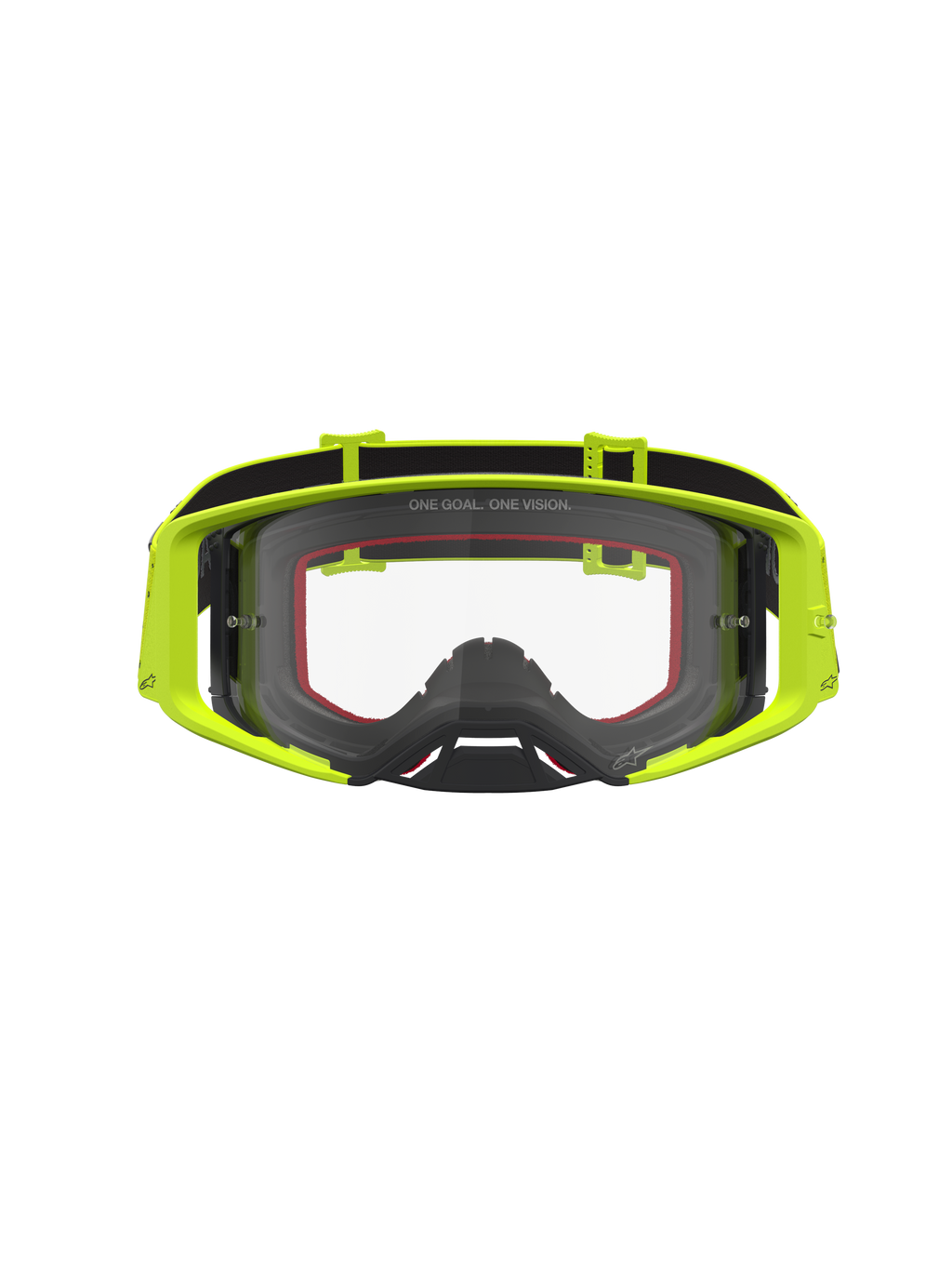 Alpinestars Supertech Vesta Veiligheidsbril, motorcrossbril voor racing, fluor geel en zwart, heldere anticondenslens.