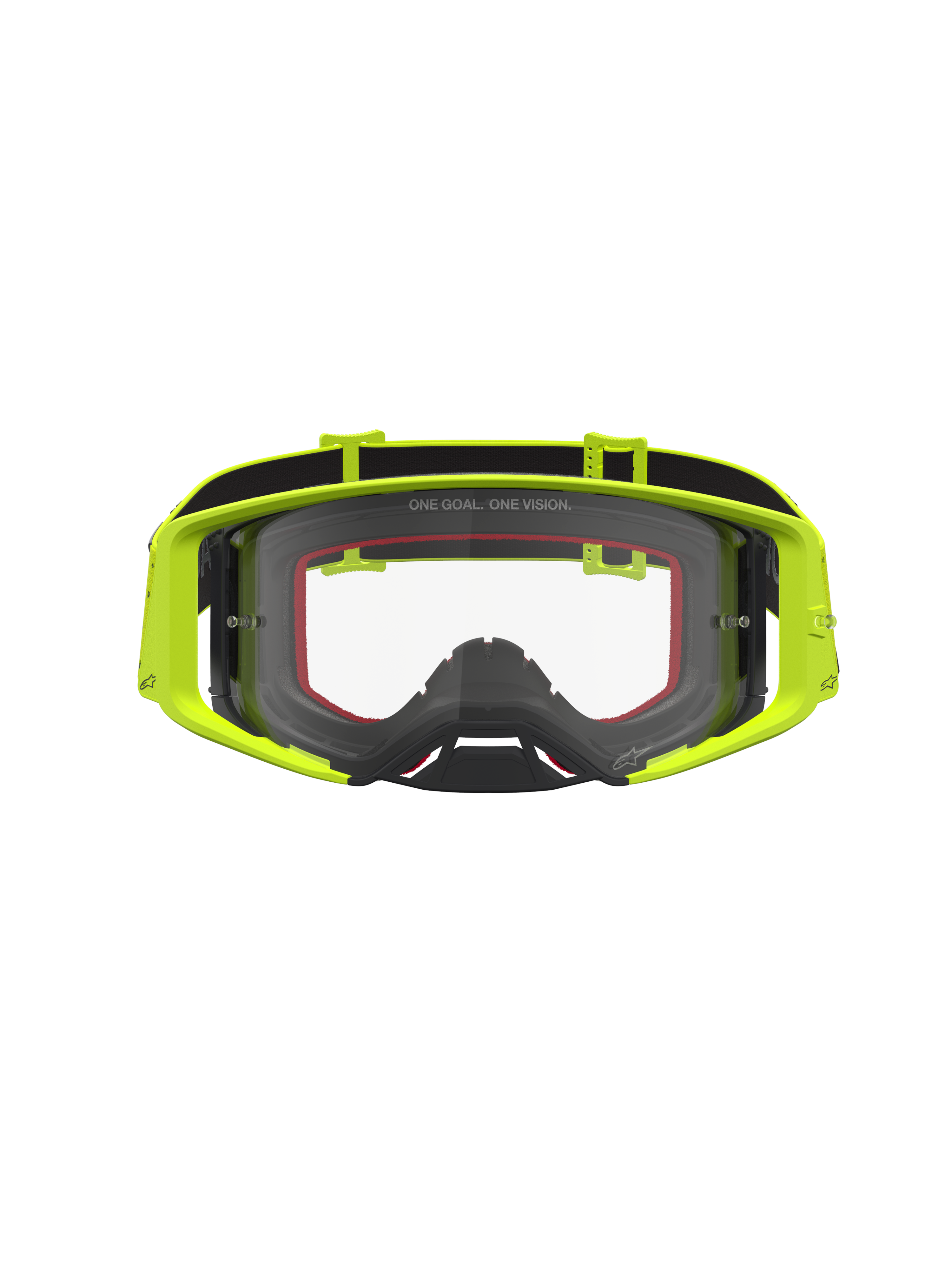 Alpinestars Supertech Vesta Veiligheidsbril, motorcrossbril voor racing, fluor geel en zwart, heldere anticondenslens.