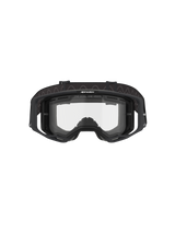 Alpinestars Vision 8 Corp Goggles - Dual Pane, motocrossbril, zwart frame met heldere dual-pane lens, vooraanzicht met outriggers en "ONE GOAL. ONE VISION." branding, technische oogbescherming voor off-road racen