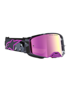 Alpinestars Supertech Lone Limited Edition veiligheidsbril, motocross-bril met spiegelroze lens en paarse camouflagestrap, hoog contrast en geavanceerde ventilatie