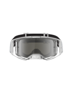 Alpinestars Vision 8 Amber veiligheidsbril, wit en zilver A-FLEX frame, motocrossbril met gespiegelde anti-fog lens.